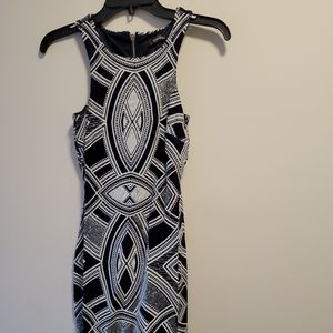 Black and silver glitter dress